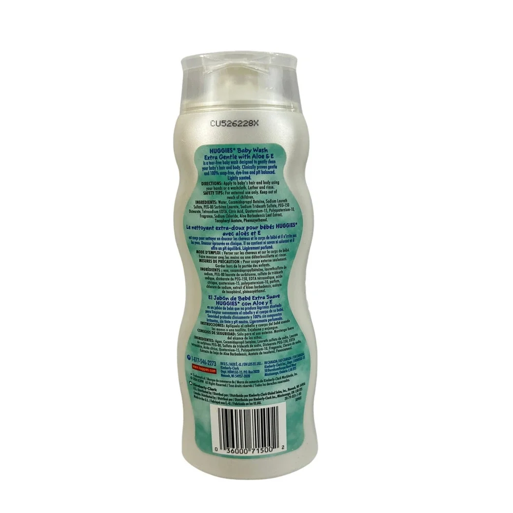 Huggies Extra Gentle Baby Wash 15 FL oz Bottle‎ NEW Aloe Hair Body